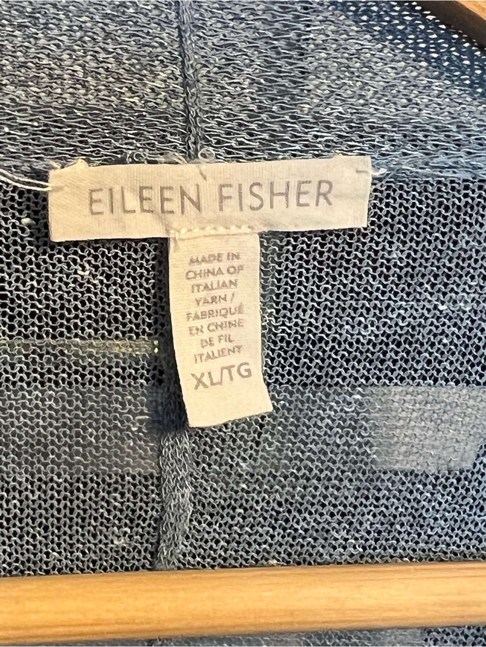 Eileen Fisher Open Front Summer Cardigan in Light Blue 58% Organic Line. - Picture 5 of 9